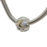 * VERY RARE Genuine PANDORA 790298L Two Tone Sterling Silver 14k Gold L Charm Only